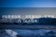 P站登录指南 — 浏览器插件—实用技巧（站点指南）